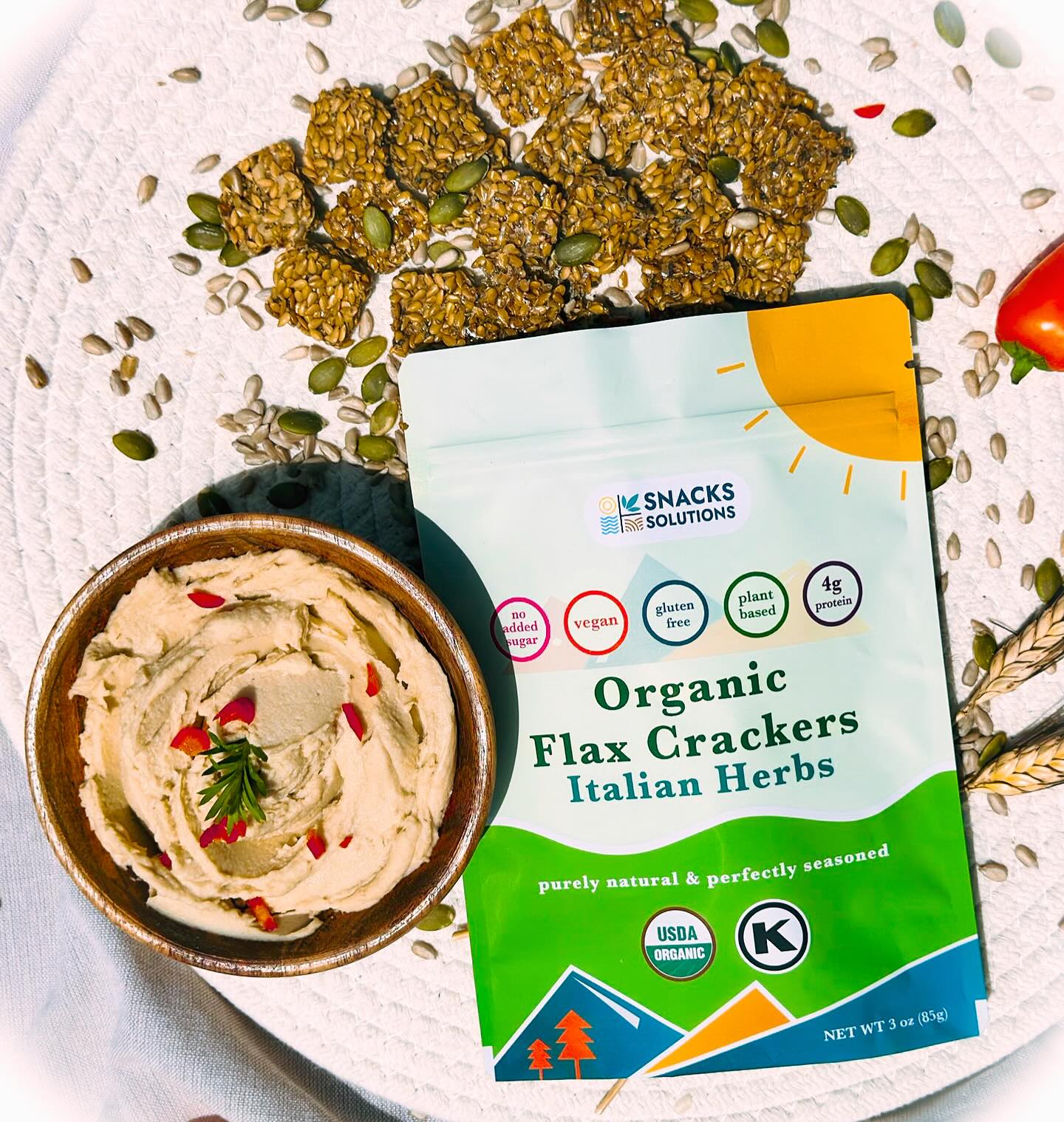 Flax Crackers – Italian Herbs